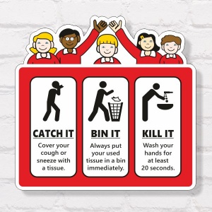 Child Friendly Character Hygiene Signs